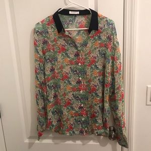 Equipment 100% Silk Floral Blouse